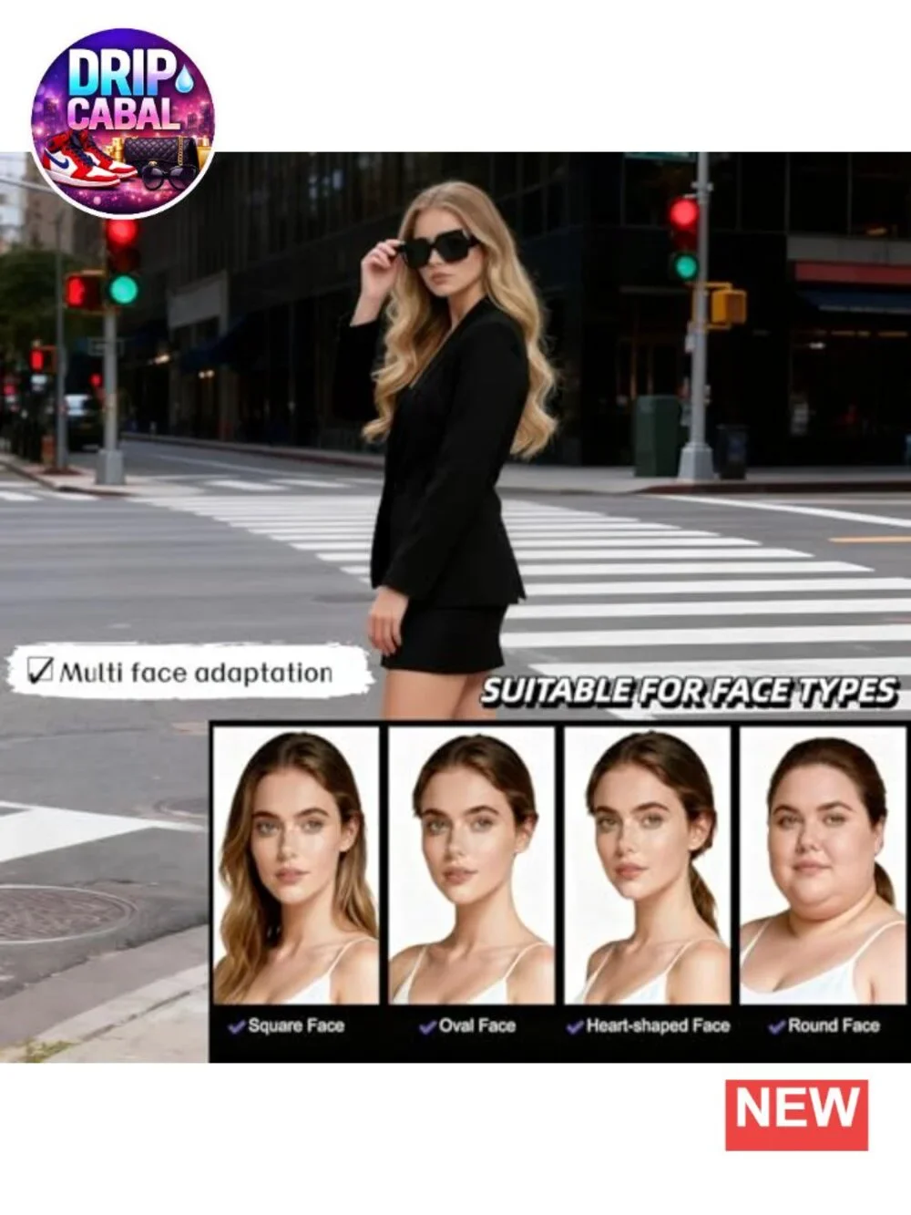 Oversized Square Sunglasses for Women, Retro UV Protection, Lightweight